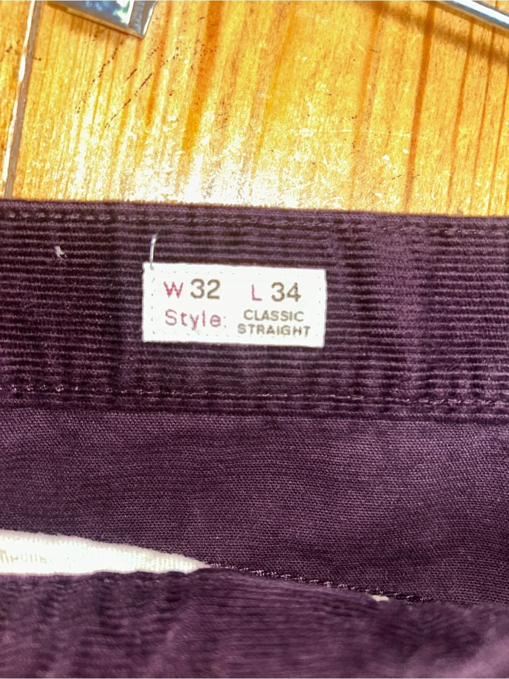 J.Crew men’s classic straight eggplant corduroy pants. Size 32x34. Like new